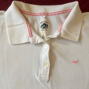 3/$20 Vintage Old Navy white polo